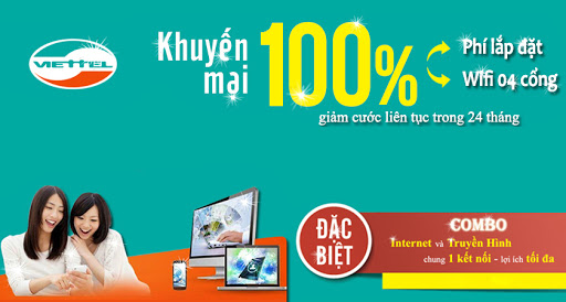 Miễn phí lắp đặt cáp quang Viettel.