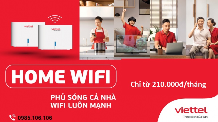 Home wifi Viettel chi tu 210k/thang